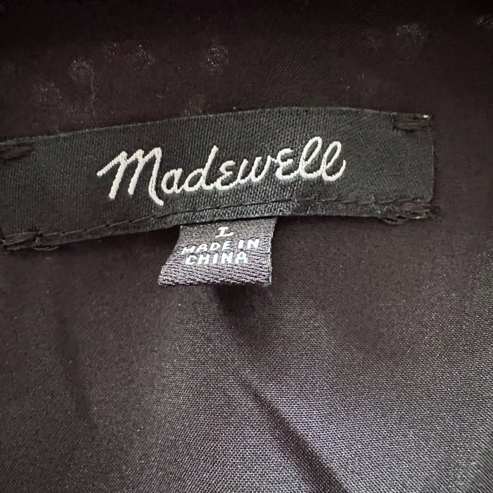 Madewell (Re)Sourced Georgette Ditsy Floral Button Up Long Sleeve Mini Dress LG - Picture 8 of 13
